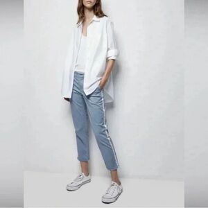 Nili Lotan East Hampton Pant with Tape in Slate Blue Sz 6